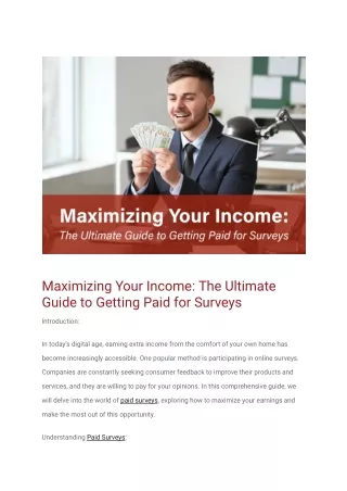 Maximizing Your Income_ The Ultimate Guide to Getting Paid for Surveys