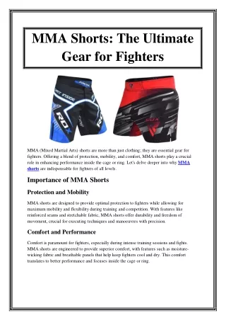MMA Shorts The Ultimate Gear for Fighters