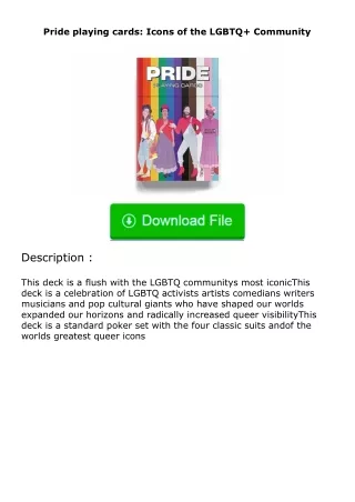 ❤️get (⚡️pdf⚡️) download Pride playing cards: Icons of the LGBTQ+ Community
