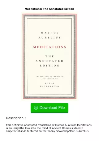 read ❤️(✔️pdf✔️) Meditations: The Annotated Edition