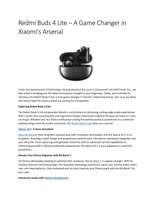 Redmi Buds 4 Lite – A Game Changer in Xiaomi's Arsenal