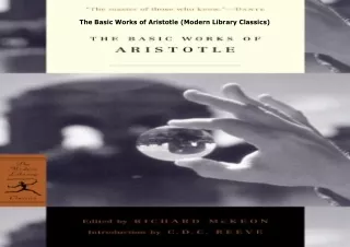 Download⚡️ The Basic Works of Aristotle (Modern Library Classics)