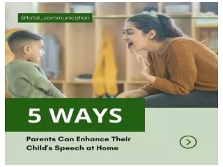 Speech Therapy at home with your child