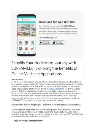 online medicine application