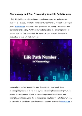 Numerology and You_ Discovering Your Life Path Number