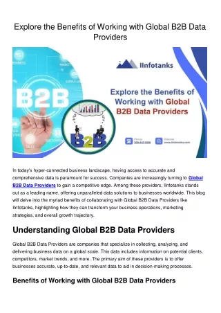 Explore the Benefits of Working with Global B2B Data Providers