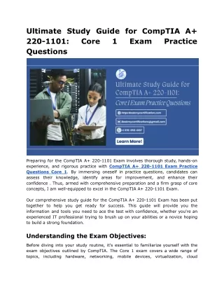 Ultimate Study Guide for CompTIA A  220-1101_ Core 1 Exam Practice Questions