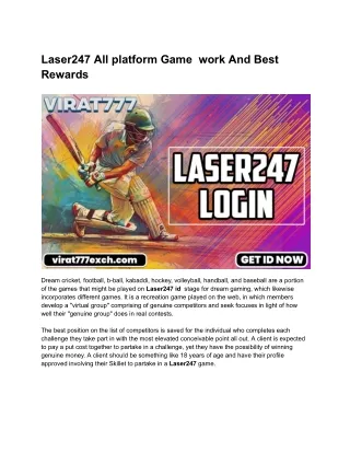 Laser247 All platform Game  work And Best Rewords
