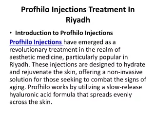 Profhilo Injections Treatment In Riyadh