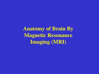 Anatomy of Brain By Magnetic Resonance Imaging (MRI)