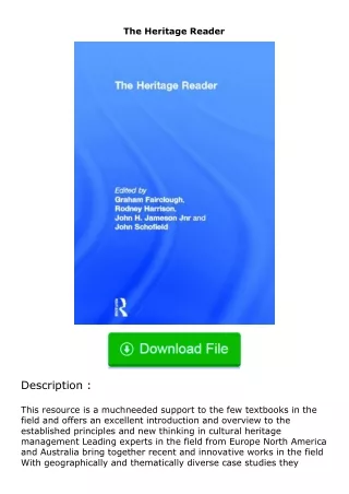 download⚡️ free (✔️pdf✔️) The Heritage Reader