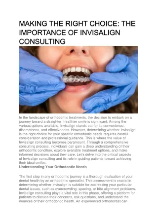 Invisalign Consulting Making The Right Choice