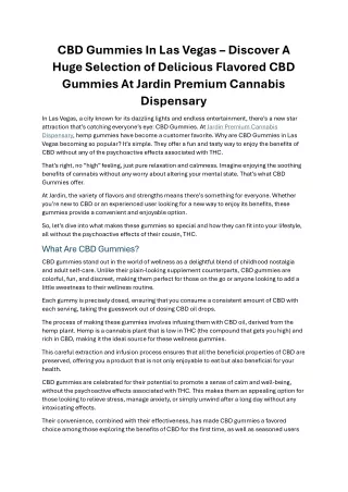 CBD Gummies In Las Vegas