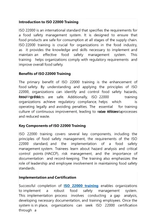 iso 22000 training