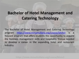 Bachelor of Hotel Management and Catering Technology