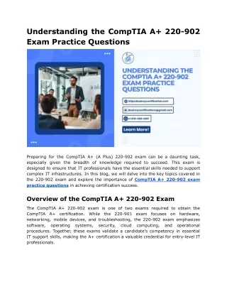Understanding the CompTIA A  220-902 Exam Practice Questions