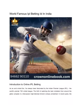 World Best Ipl Betting Id Platform In India