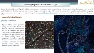 Choosing Reputed Fabric Stores in Lagos