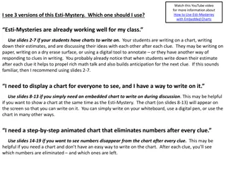 Esti-Mysteries: Using Embedded Charts for Engaging Math Activities