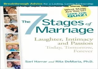 Ebook❤️(download)⚡️ 7 Stages of Marriage: Laughter, Intimacy and Passion Today, Tomorrow,