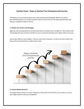 Zeeshan Hayat - Steps to Kickstart Your Entrepreneurial Journey