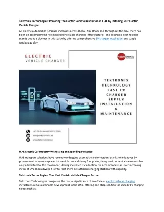 EV Revolution in the UAE Tektronix