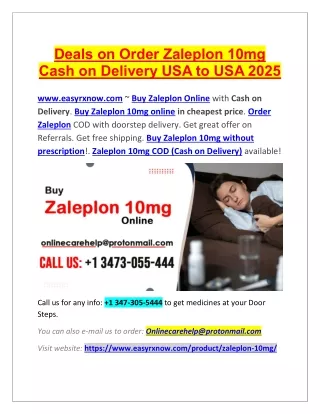 Buy 10mg Zaleplon in USA With Contactless Cash on Delivery