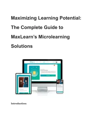 Maximizing Learning Potential_ The Complete Guide to MaxLearn’s Microlearning Solutions