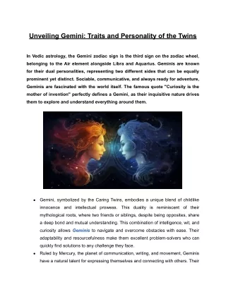 _Unveiling Gemini_ Traits and Personality of the Twins