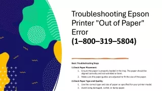 (1–800–319–5804) How to fix Epson Printer out of error mode