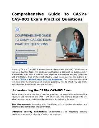 Comprehensive Guide to CASP  CAS-003 Exam Practice Questions
