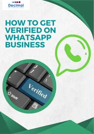 How To Get Verified on Whatsapp Business - Decimal Technology