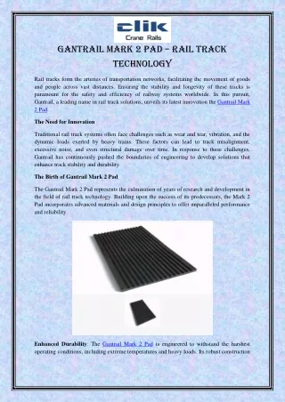 Gantrail Mark 2 Pad – Rail Track Technology - pdf