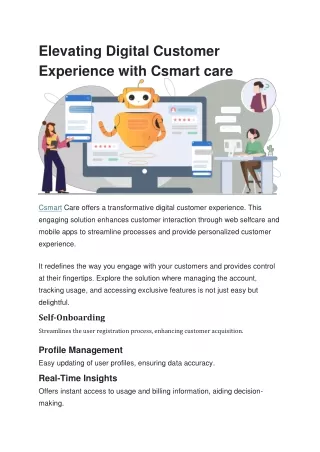 Elevating Digital Customer Experience with Csmart care