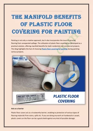 The Manifold Benefits of Plastic Floor Covering for Painting
