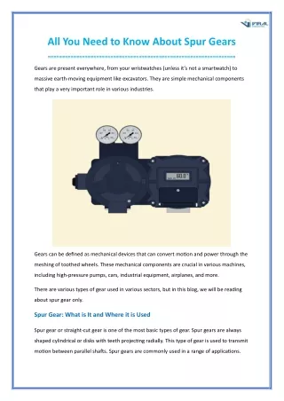 All You Need to Know About Spur Gears