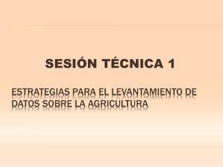 Estrategias para el levantamiento de datos sobre la agricultura