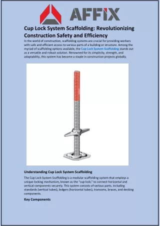 Cup Lock System Scaffolding and Revolutionizing Construction Safety and Efficiency