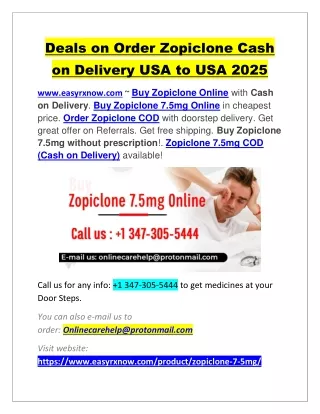 Buy 7.5mg Zopiclone in USA With Contactless Cash on Delivery