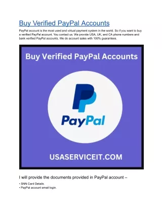 Buy Verified PayPal Accounts