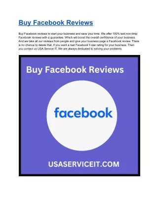 Buy Facebook Reviews