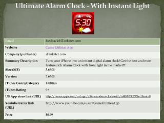 ultimate alarm clock - with instant light