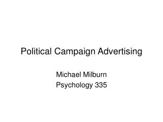 Political Campaign Advertising