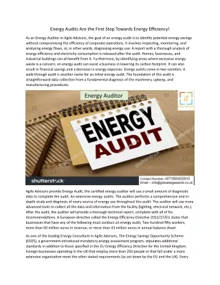 Energy Audits Are the First Step Towards Energy Efficiency 21.5.24