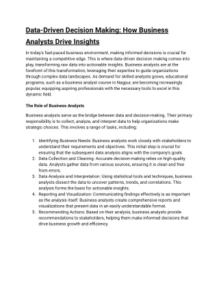 Data-Driven Decision Making_ How Business Analysts Drive Insights