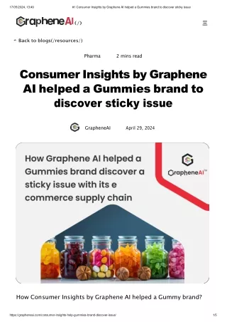 #1 Consumer Insights by Graphene AI helped a Gummies brand to discover sticky issue (1)