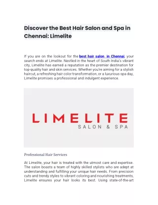 BEST HAIR SPA IN CHENNAI