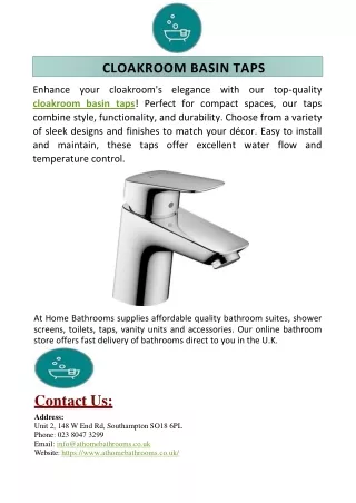 Cloakroom Basin Taps