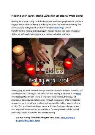 Healing with Tarot_ Using Cards for Emotional Well-being