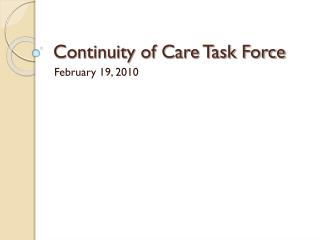 Continuity of Care Task Force